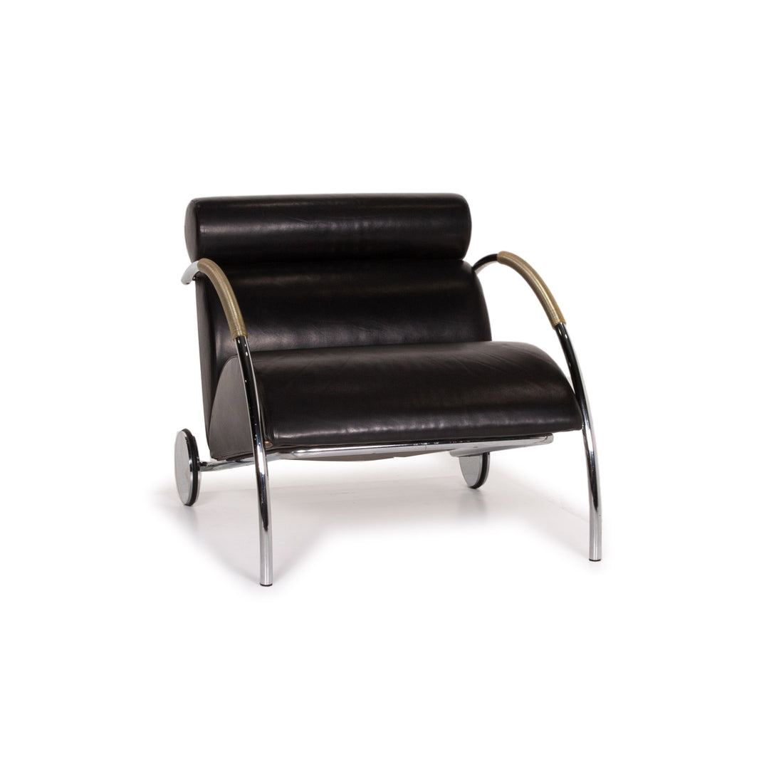 Cor Zyklus Leder Sessel Schwarz #14374