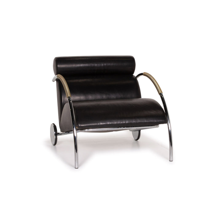 Cor Zyklus Leder Sessel Schwarz #14374