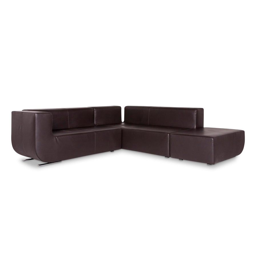 Cor Nuba Designer Leder Ecksofa Braun Sofa Couch #9491