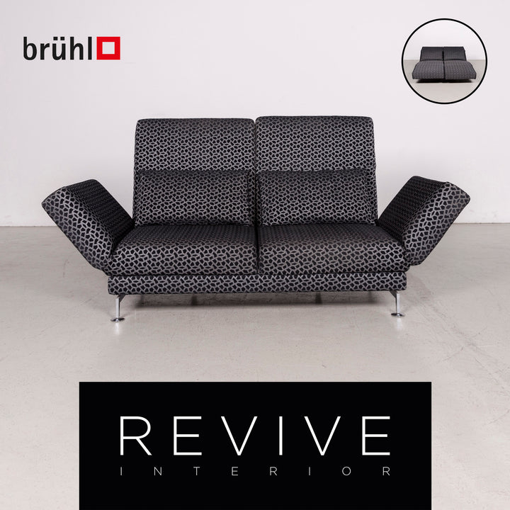 Brühl & Sippold Moule Designer Stoff Sofa Grau Zweisitzer Funktion Couch #7998