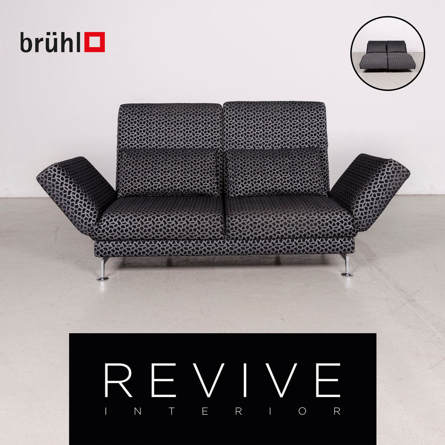 Brühl & Sippold Moule Designer Stoff Sofa Grau Zweisitzer Funktion Couch #7998