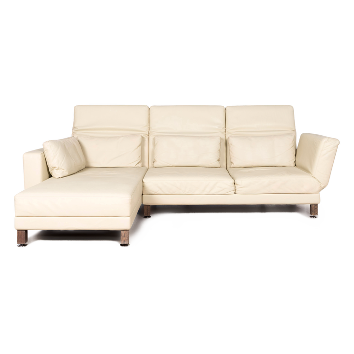 Brühl & Sippold Moule leather sofa beige corner sofa real leather #8176