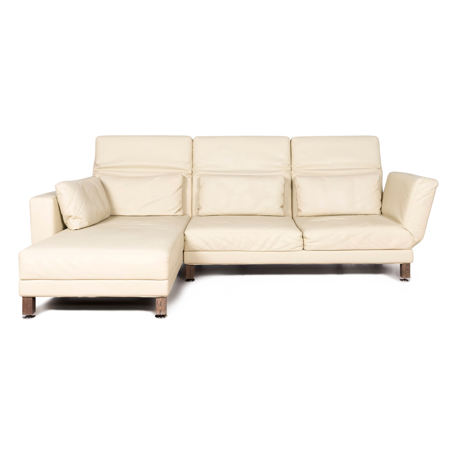 Brühl & Sippold Moule leather sofa beige corner sofa real leather #8176