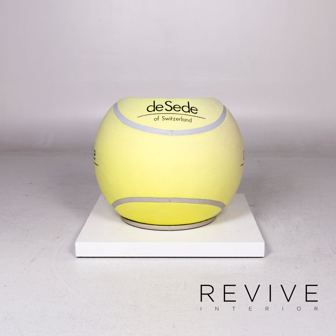 de Sede DS-9100 Tennis Ball Leather Felt Chair Yellow Chair 1985 WTA Tournament #11065