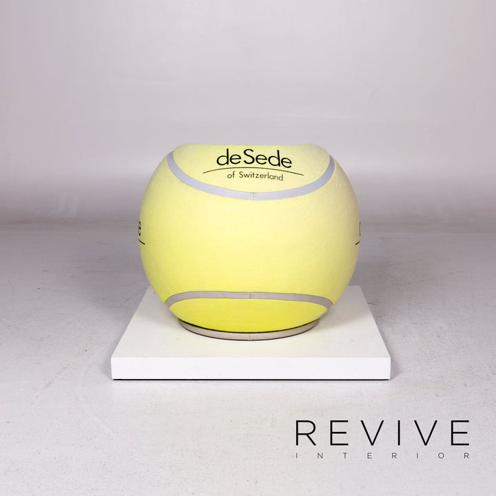 de Sede DS-9100 Tennis Ball Leather Felt Chair Yellow Chair 1985 WTA Tournament #11065