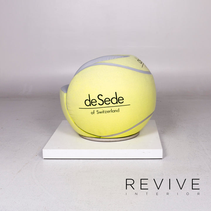 de Sede DS-9100 Tennis Ball Leather Felt Chair Yellow Chair 1985 WTA Tournament #11065