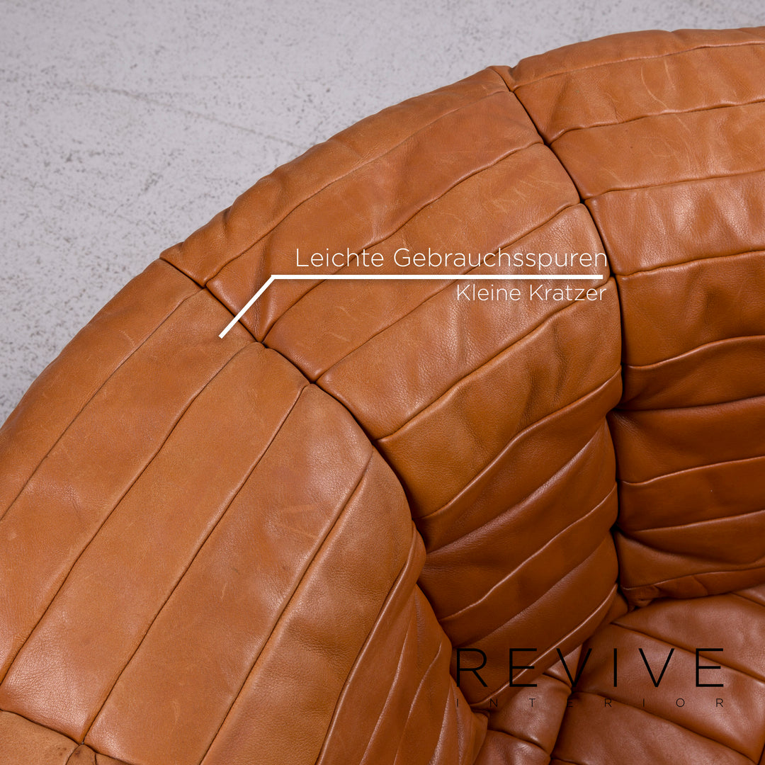 de Sede DS 11 leather sofa cognac brown three-seater couch #9752