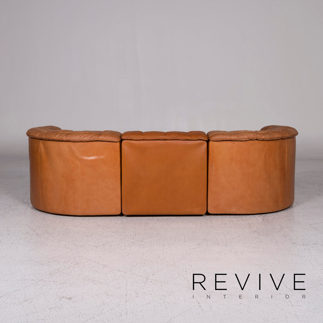 de Sede DS 11 leather sofa cognac brown three-seater couch #9752