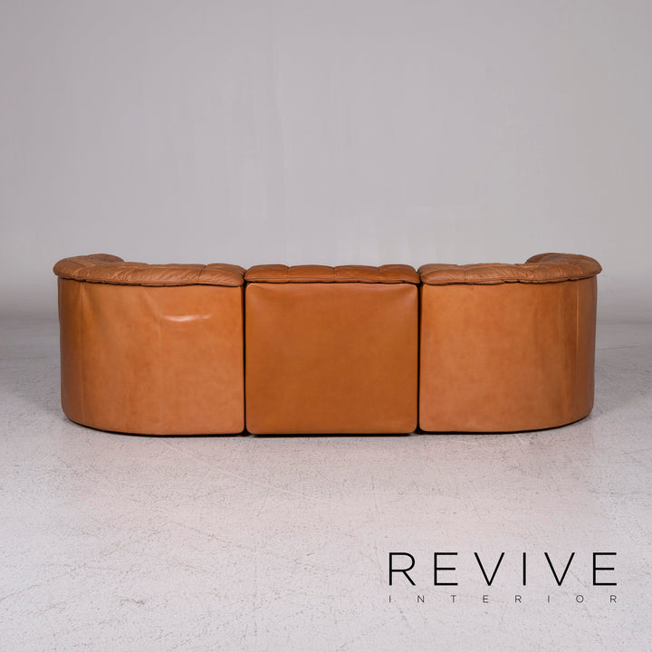 de Sede DS 11 leather sofa cognac brown three-seater couch #9752