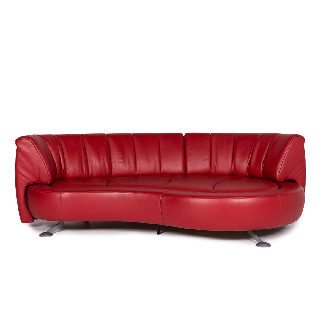 de Sede DS 164 Leder Sofa Rot Dreisitzer Funktion Couch #10372