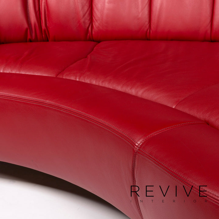 de Sede DS 164 Leder Sofa Rot Dreisitzer Funktion Couch #10372