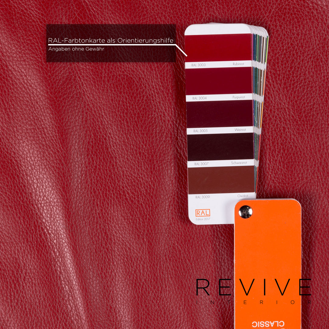 de Sede DS 164 Leder Sofa Rot Dreisitzer Funktion Couch #10372