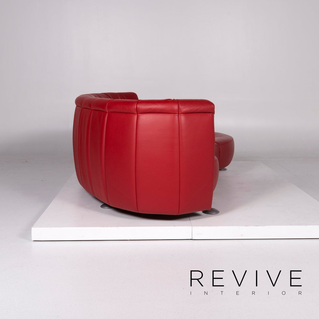 de Sede DS 164 Leder Sofa Rot Dreisitzer Funktion Couch #10372