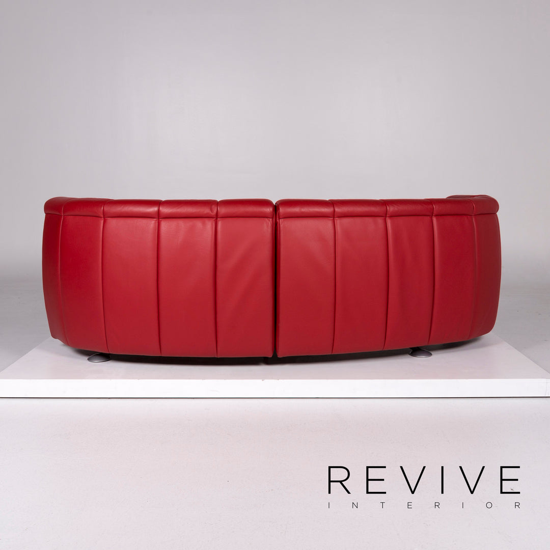 de Sede DS 164 Leder Sofa Rot Dreisitzer Funktion Couch #10372