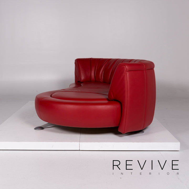 de Sede DS 164 Leder Sofa Rot Dreisitzer Funktion Couch #10372