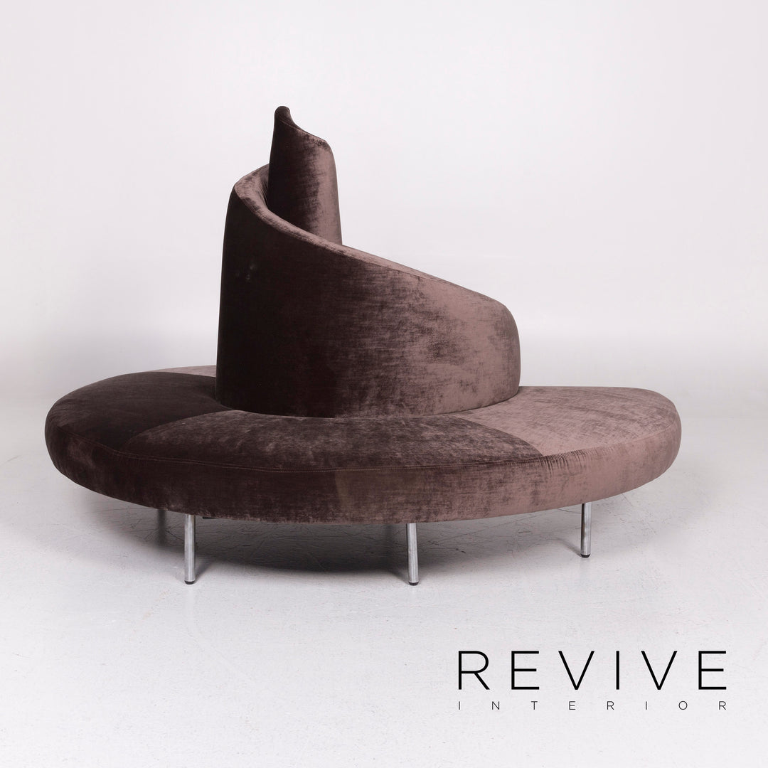 edra Tatlin fabric sofa by Mario Cananzi Roberto Semprini brown three-seater #11228
