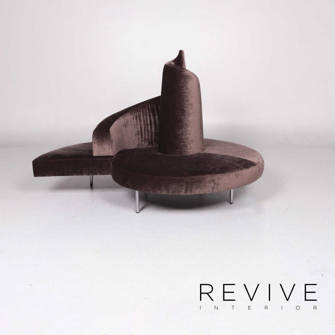 edra Tatlin fabric sofa by Mario Cananzi Roberto Semprini brown three-seater #11228