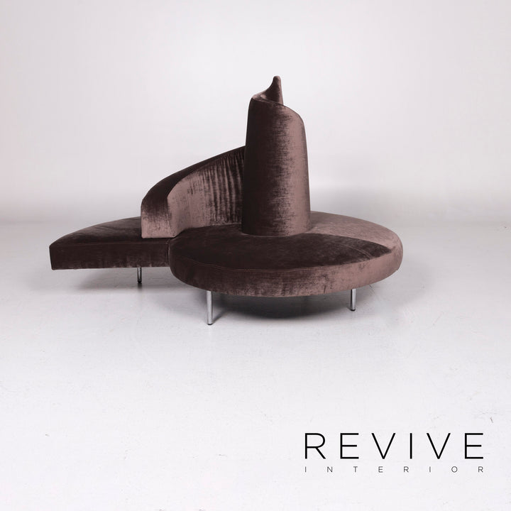 edra Tatlin fabric sofa by Mario Cananzi Roberto Semprini brown three-seater #11228
