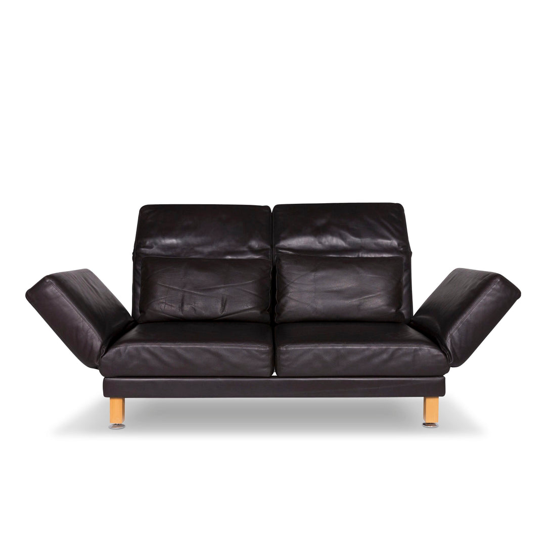 Brühl & Sippold Moule designer leather sofa brown two-seater including function #10354