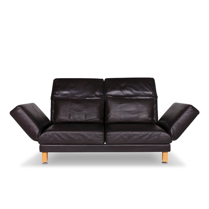 Brühl & Sippold Moule designer leather sofa brown two-seater including function #10354