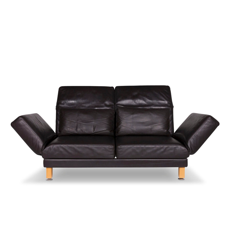 Brühl & Sippold Moule designer leather sofa brown two-seater including function #10354