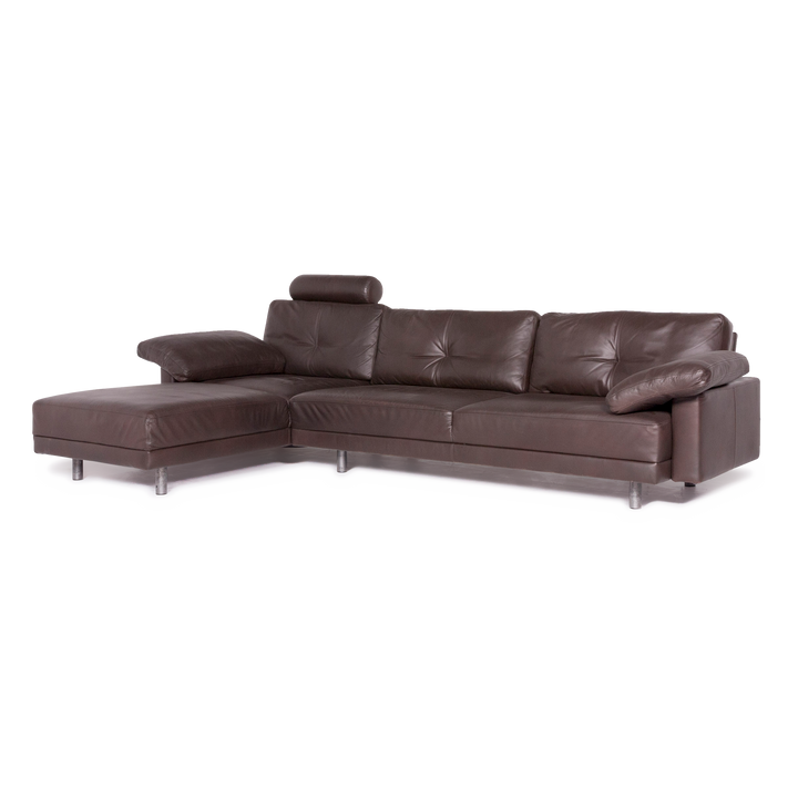 Brühl & Sippold Alba Leder Ecksofa Braun Echtleder Sofa Couch #8586