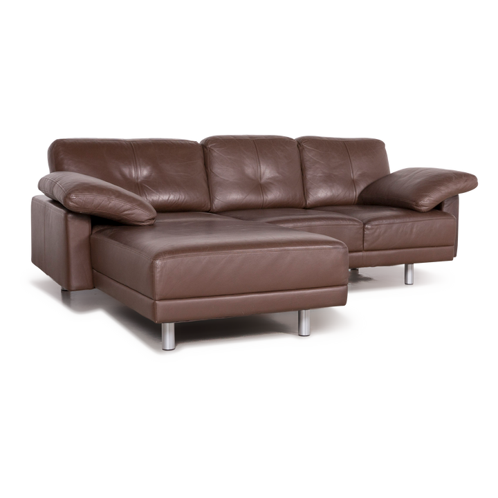 Brühl Designer Leder Ecksofa Braun Echtleder Sofa Couch #7418
