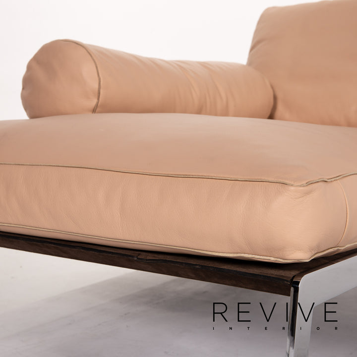 Flexform Happy Leder Liege Beige Chaiselongue Relaxliege #13743