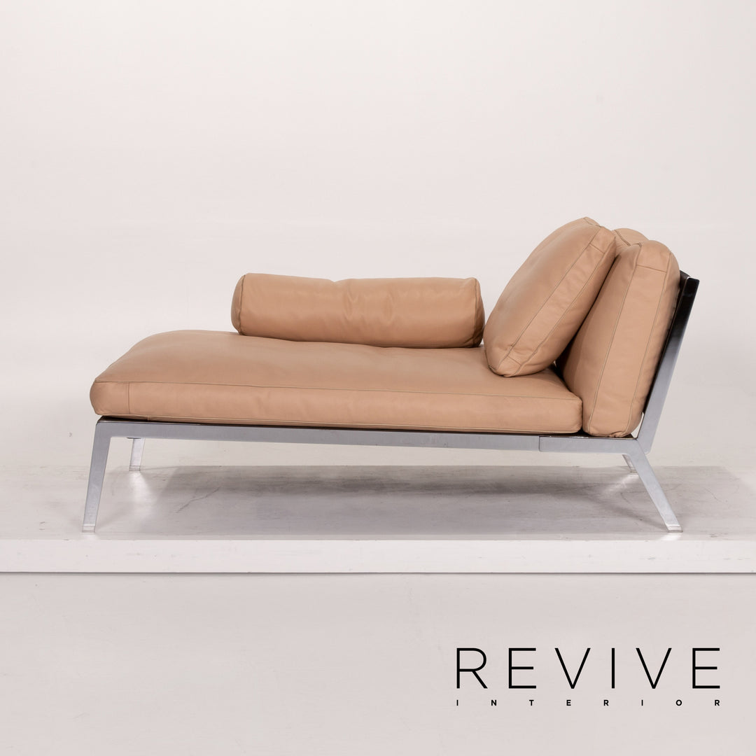 Flexform Happy Leder Liege Beige Chaiselongue Relaxliege #13743
