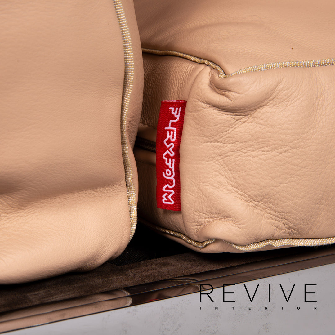 Flexform Happy Leder Liege Beige Chaiselongue Relaxliege #13743