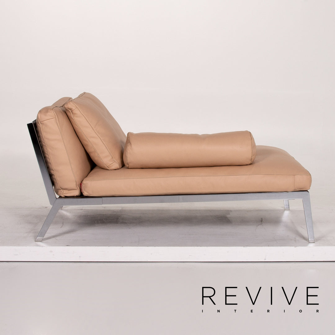 Flexform Happy Leder Liege Beige Chaiselongue Relaxliege #13743