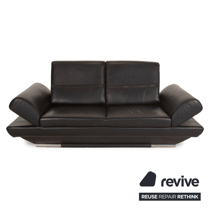 Gio Mano Leder Sofa Schwarz Zweisitzer Funktion