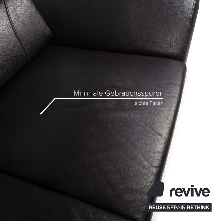 Gio Mano Leder Sofa Schwarz Zweisitzer Funktion