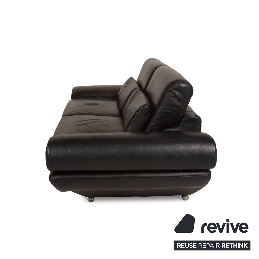 Gio Mano Leder Sofa Schwarz Zweisitzer Funktion