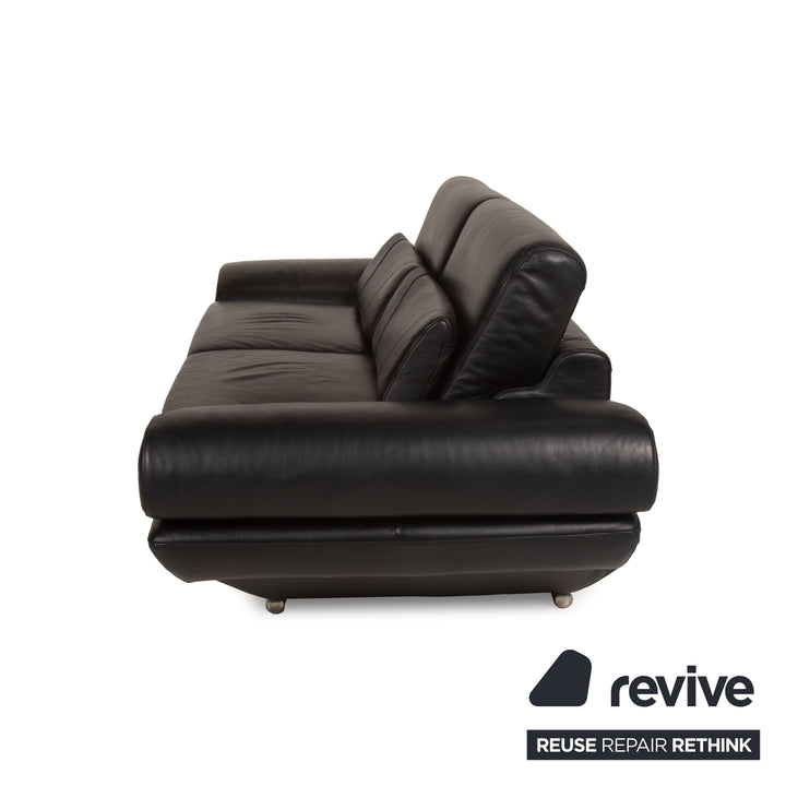 Gio Mano Leder Sofa Schwarz Zweisitzer Funktion