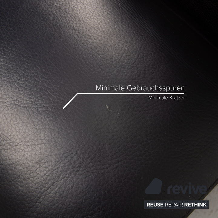 Gio Mano Leder Sofa Schwarz Zweisitzer Funktion