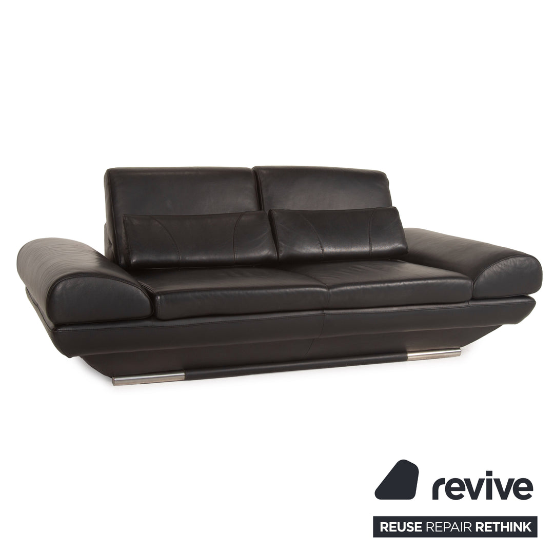 Gio Mano Leder Sofa Schwarz Zweisitzer Funktion