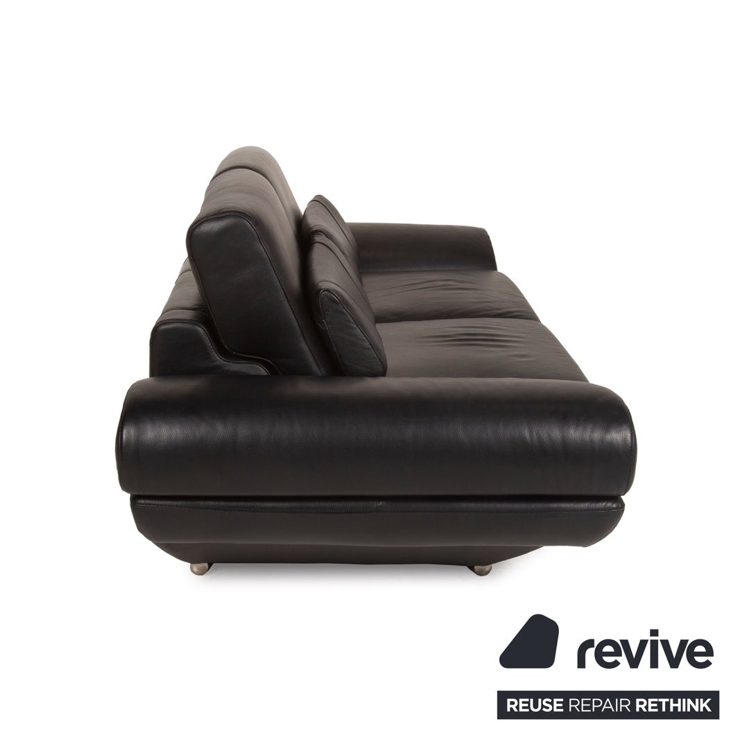 Gio Mano Leder Sofa Schwarz Zweisitzer Funktion