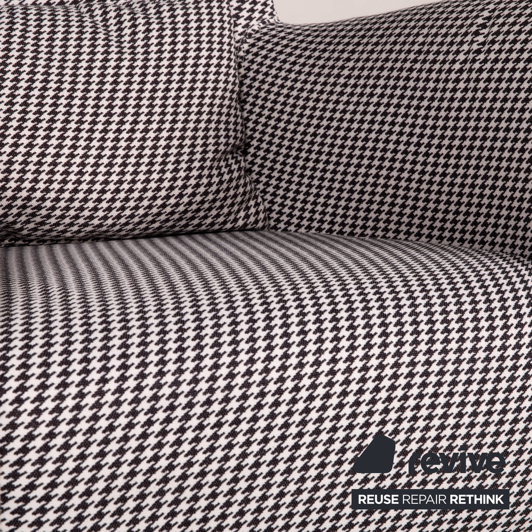 Habitat Daborn Stoff Sessel Grau Schwarz Weiß Kariert inkl. Kisssen Stuhl