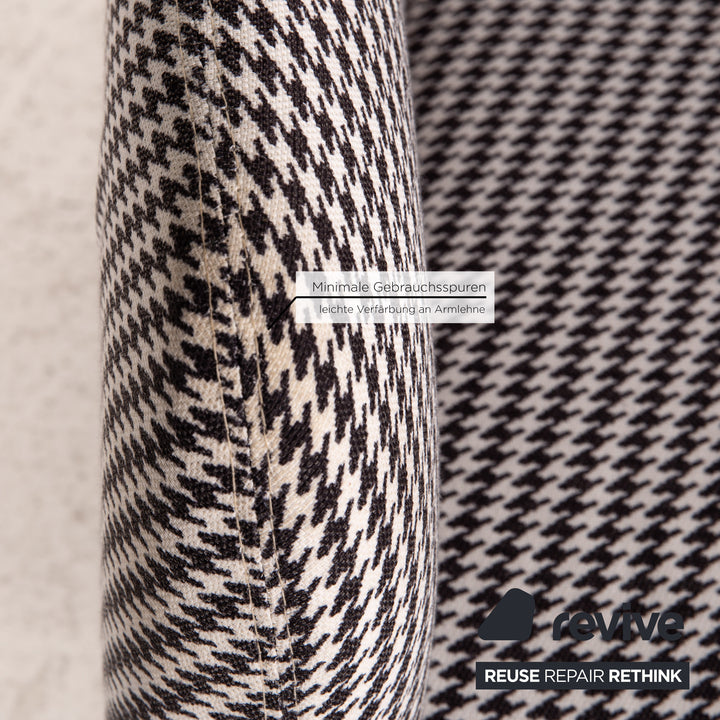 Habitat Daborn Stoff Sessel Grau Schwarz Weiß Kariert inkl. Kisssen Stuhl