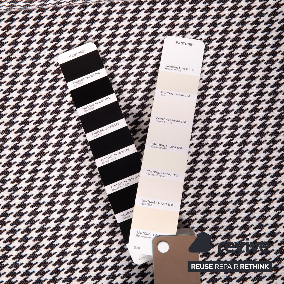 Habitat Daborn Stoff Sessel Grau Schwarz Weiß Kariert inkl. Kisssen Stuhl