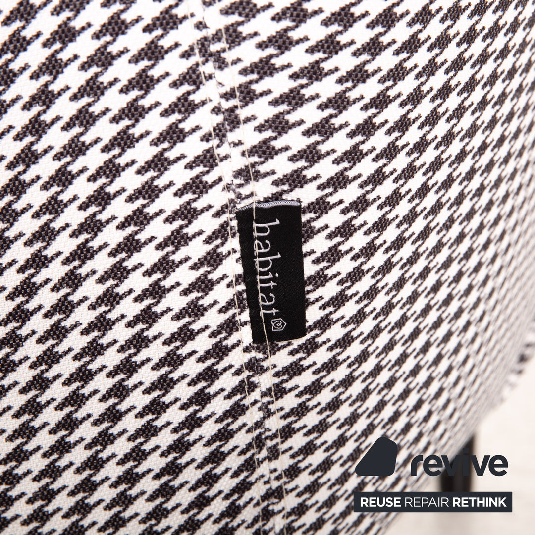 Habitat Daborn Stoff Sessel Grau Schwarz Weiß Kariert inkl. Kisssen Stuhl