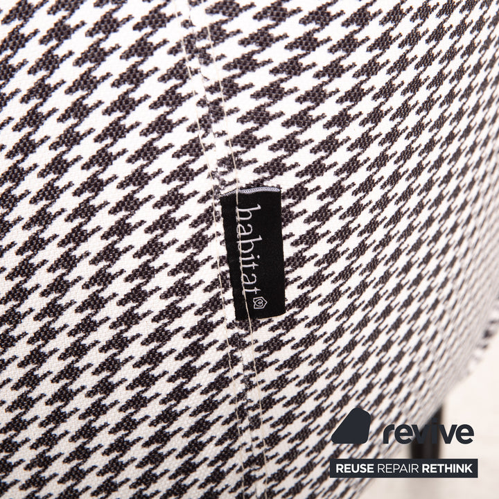 Habitat Daborn Stoff Sessel Grau Schwarz Weiß Kariert inkl. Kisssen Stuhl