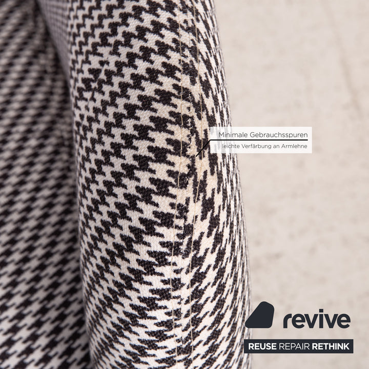Habitat Daborn Stoff Sessel Grau Schwarz Weiß Kariert inkl. Kisssen Stuhl