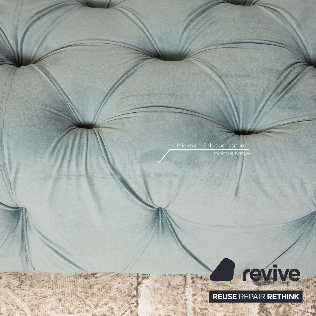 IconX STUDIOS Venus Samt Stoff Viersitzer Sofa Couch Blau Türkis