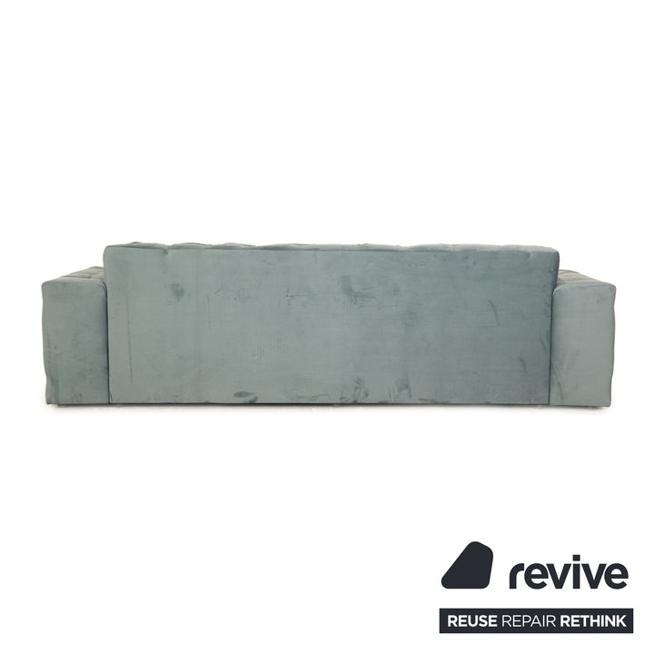 IconX STUDIOS Venus Samt Stoff Viersitzer Sofa Couch Blau Türkis