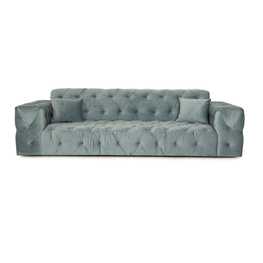 IconX STUDIOS Venus Samt Stoff Viersitzer Sofa Couch Blau Türkis