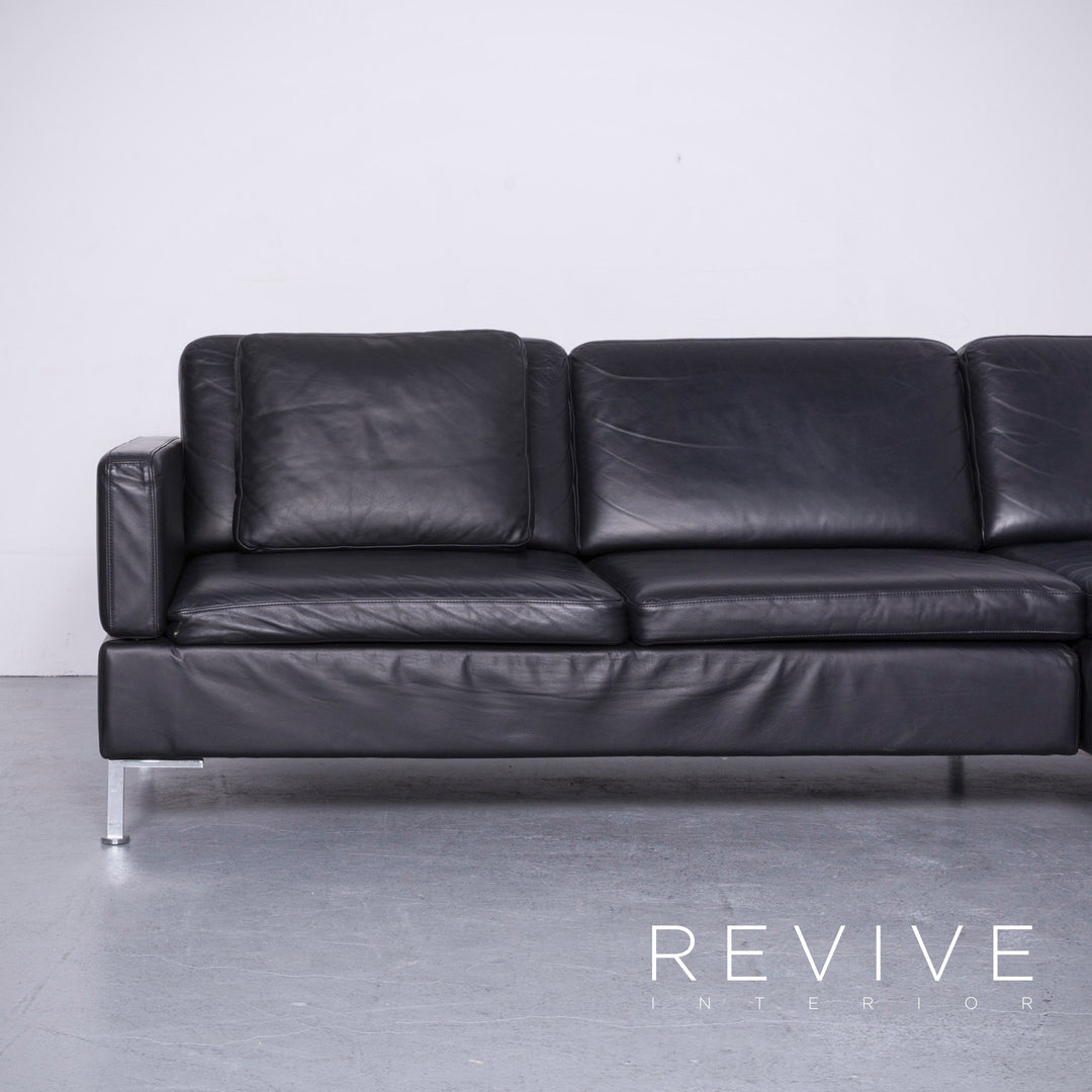 Brühl Alba Leder Ecksofa Schwarz Echtleder Couch Funktion #6347