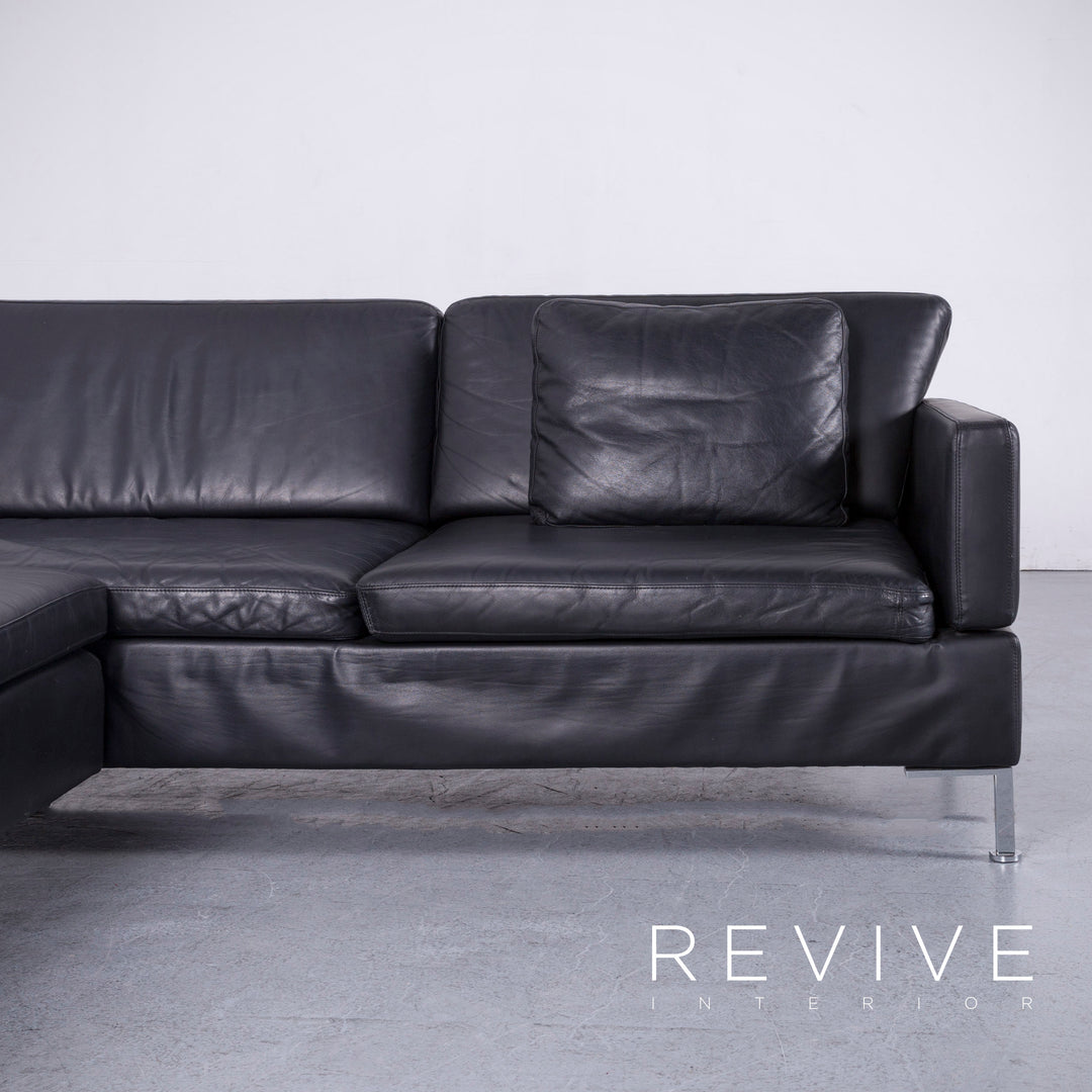 Brühl Alba Leder Ecksofa Schwarz Echtleder Couch Funktion #6347