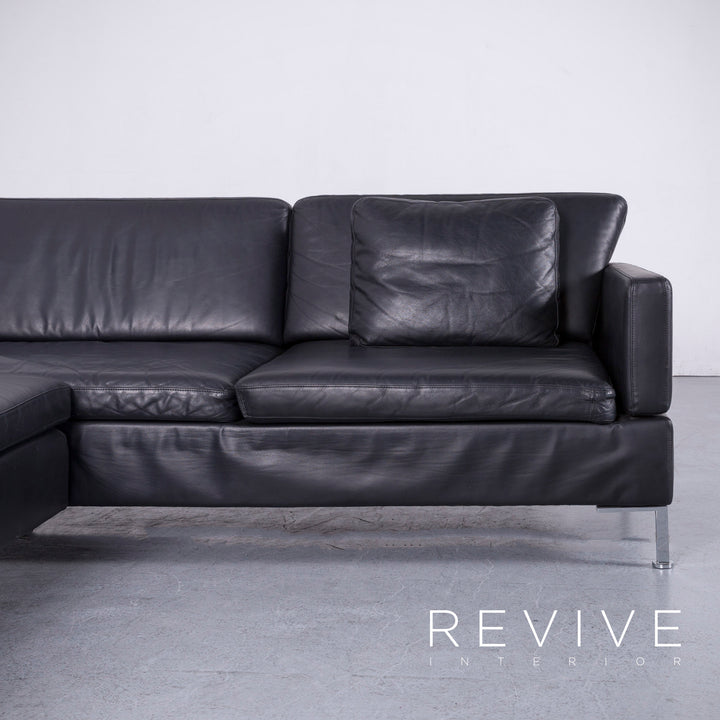 Brühl Alba Leder Ecksofa Schwarz Echtleder Couch Funktion #6347